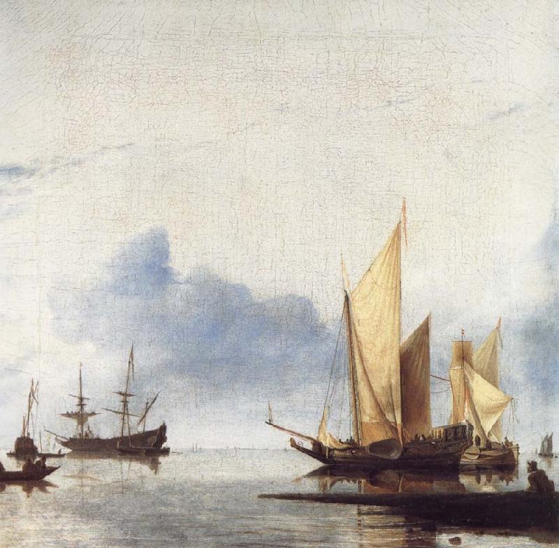  A Dutch Yacht and Other Vessels Becalmed Near the Shore